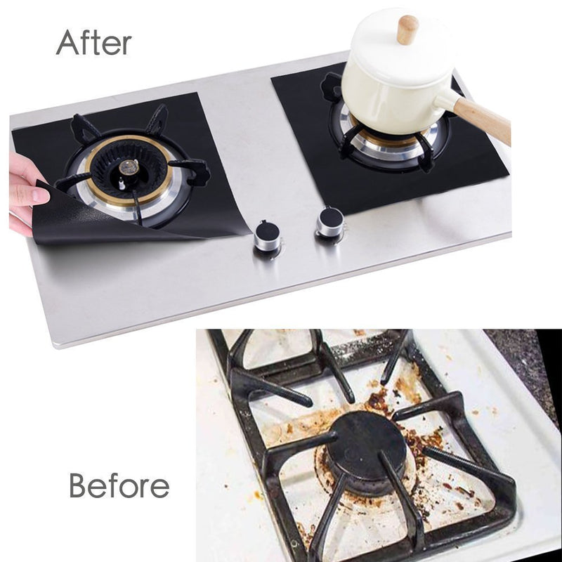 Stove Burner Covers - Gas Stove Protectors Black 0.2mm Double Thickness, Reusable, Non-Stick, Fast Clean Liners for Kitchen/Cooking. Size 10.6" x 10.6" BPA Free(8 Packs) - NewNest Australia