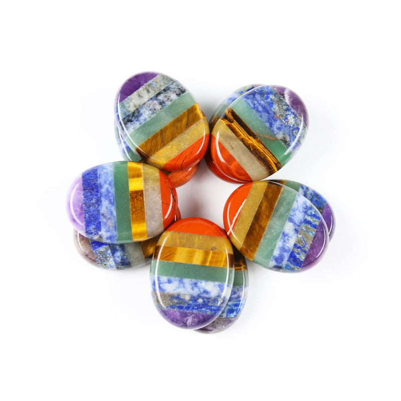 Nvzi Worry Stones for Kids, Chakra Crystals and Healing Stones, Oval Palm Stone, Thumb Stone, Crystals for Beginners, Spiritual Gifts for Women, Meditation Accessories (1PCS) Flat - NewNest Australia