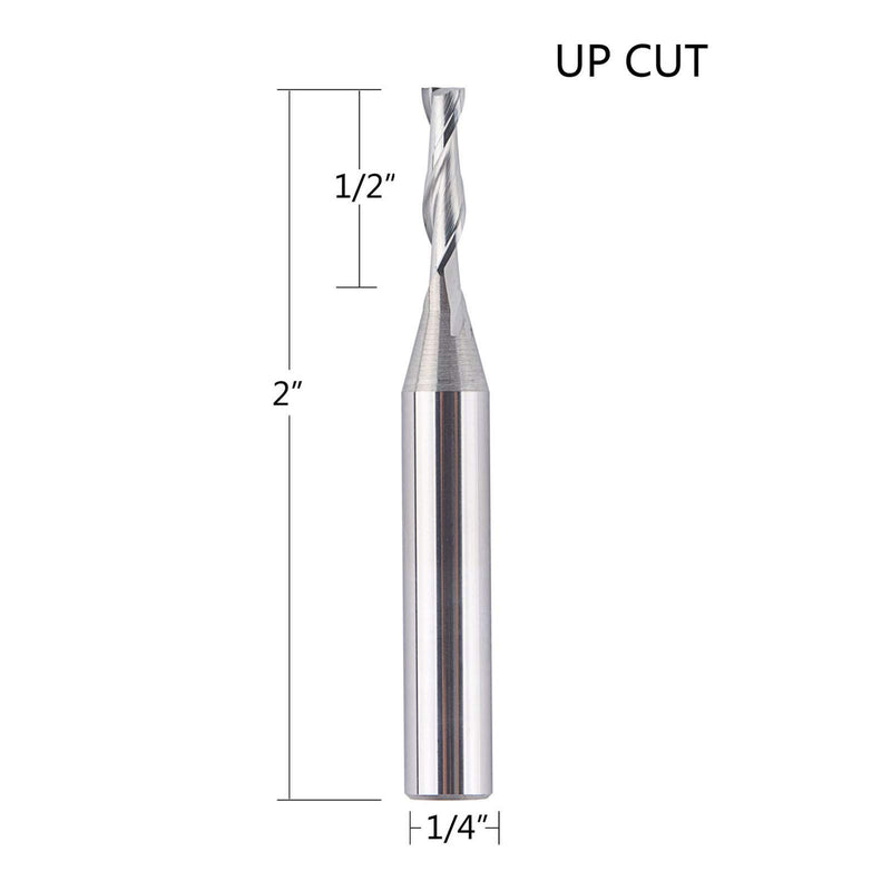 SpeTool CNC Spiral Router Bits with Up Cut 1/8 inch Cutting Diameter, 1/4 inch Shank HRC55 Solid Carbide End Mill for Wood Cut, Carving - NewNest Australia
