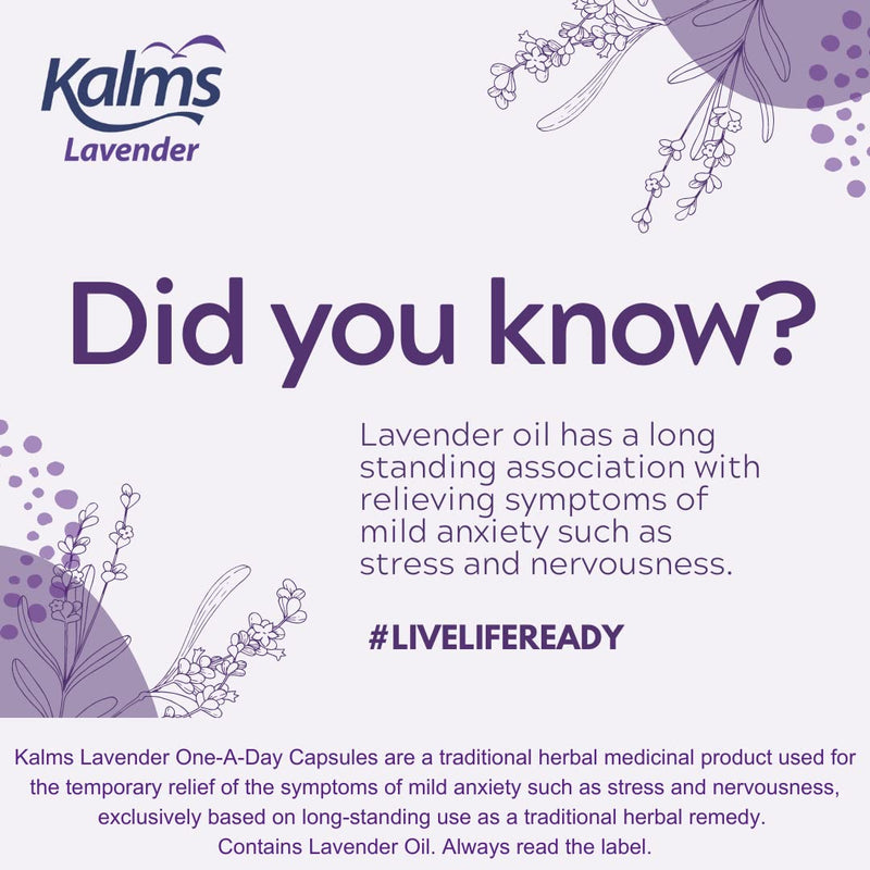 Kalms Lavender - One-a-Day - 14 Capsules - A Traditional Herbal Medicinal Product Used for The Temporary Relief of The Symptoms of Mild Anxiety Such as Stress and Nervousness (Pack of 2) - NewNest Australia