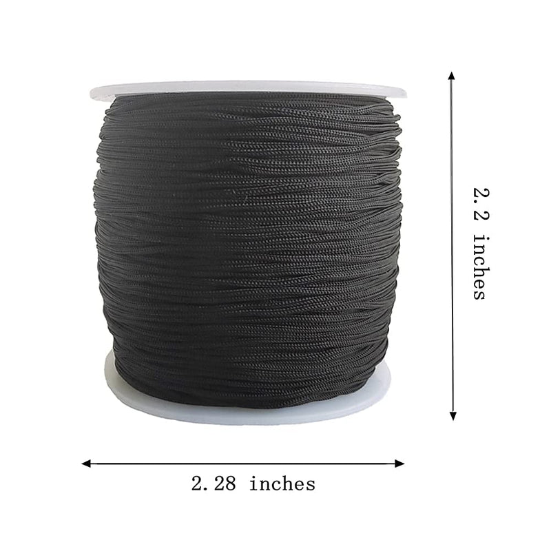 1.0MM 136 Yard Nylon Cord Rattail Trim Thread for Chinese Knotting,Macrame,Kumihimo Beading,Jewelry Making,Bracelets (Black) Black - NewNest Australia