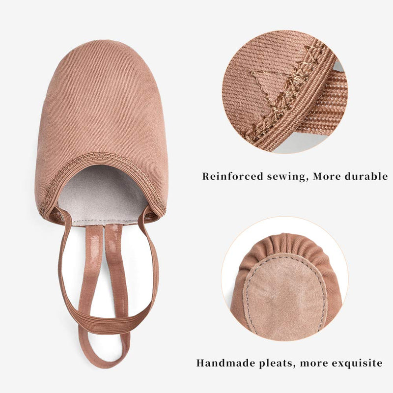 Stelle Pirouette Dance Half Sole Canvas Shoes Turning Shoes for Ballet Jazz Girls/Women/Boy/Men/Adult 4.5-5.5 Women/3.5-4.5 Men Tan - NewNest Australia