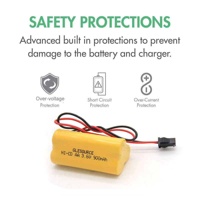 GLESOURCE 3.6V 900mAh Emergency/ Exit Light Battery Compatible for Lithonia ELB B001 ELBB001 ELB-B001 Lithonia EU2 LED Interstate ANIC1566 Unitech 0253799(2 Pack) 2PCS 3.6V 900mAh battery - NewNest Australia