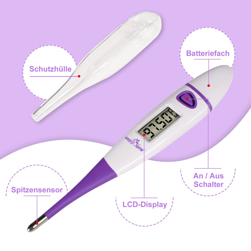Easy@Home Basal Thermometer For Cycle Control: Basal Temperature Thermometer Desire To Have Children Fertility Thermometer For Fertility And Ovulation Tracking With Intelligent Premom App (Purple) Purple - NewNest Australia