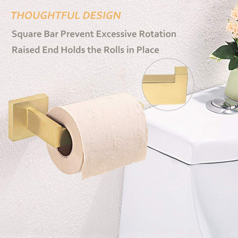 Toilet Paper Holder, Angle Simple SUS304 Stainless Steel Bathroom Tissue Holder, Open Arm Toilet Paper Roll Hanger Wall Mount, Brushed Gold - NewNest Australia