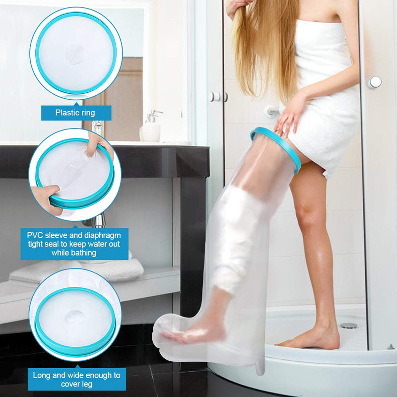 Full Leg Cast Cover for Shower, Waterproof Shower Bandage and Cast Protector for Broken Surgery Leg, Wound and Burns to Keep the Leg Foot Ankle Dry -Adult Full Leg Size(41Inches) - NewNest Australia