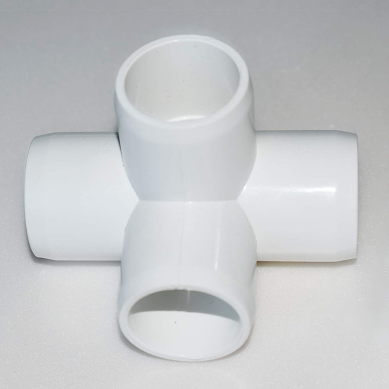 8Pack 4-Way PVC Fittings, 1" Furniture Grade Elbow Fitting for Building Heavy Duty PVC Furniture, SCH 40 4-Way Side Outlet Tees, PVC Conner Fittings for Greenhouse Shed Pipe Fittings Tent Connection - NewNest Australia