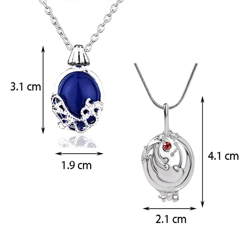 UoYu 2 Pcs The Vampire Diaries Elena Gilbert Opening Vervain Locket Pendant Necklace and Daywalking Katherine Necklace Pendant Charm Necklace-Royal Blue with Transparent Box - NewNest Australia