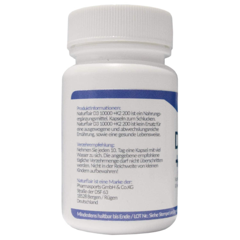 Vitamin D3 10000 + Vitamin K2 MK 7, 90 vegan capsules - NewNest Australia