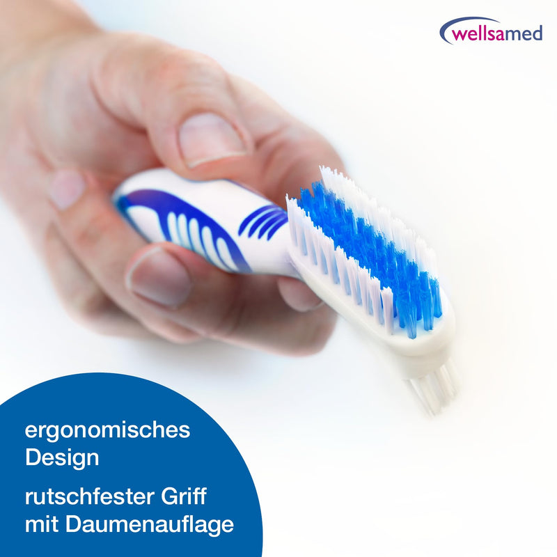 Wellsamed Prosthetic Toothbrush, Prosthetic Brush for Third Teeth (1 Piece, Blue) 1 Piece (Pack of 1) - NewNest Australia