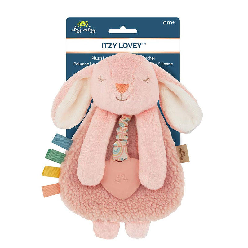 Itzy Ritzy - Itzy Lovey Including Teether, Textured Ribbons & Dangle Arms; Features Crinkle Sound, Sherpa Fabric and Minky Plush; Bunny - NewNest Australia
