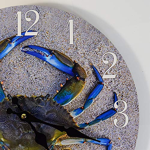 NewNest Australia - Sea Creations New 13"X 13" Crab Wood Wall Clock Home Wall Decor Marine Coastal Nautical Beach 