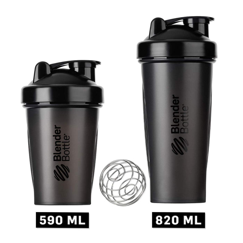 BlenderBottle Classic Shaker with BlenderBall, ideal as a protein shaker, protein shaker, water bottle, drinking bottle, BPA free, scaled up to 600 ml, capacity 820 ml, black - NewNest Australia