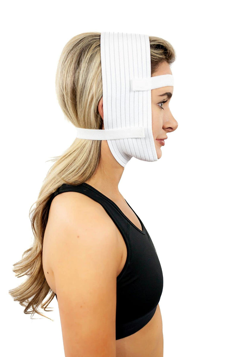 Compression Face Mask, Post Surgery Chin Compression Garment – Medical Head Wrap for Neck Lift Kit, Facial Surgery, Face Lift Kit, Chin Lift, Oral Maxilliofacial Surgery, TMJ Lockjaw and More (S20) - NewNest Australia