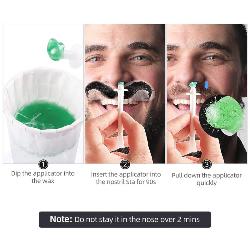 Nose Wax, Nose Wax, Nose Hair Wax, Nose Wax Set For Men And Women, Quick Safe And Painless, 50G Wax, 20 X Applicators, 8 X Mustache Protection, 10 X Disposable Paper Cups - NewNest Australia