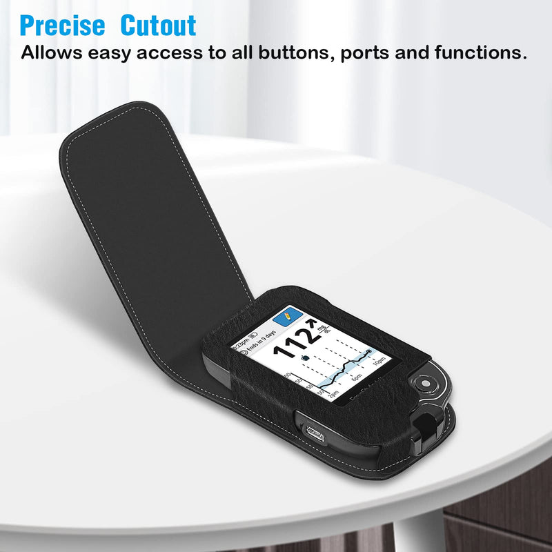 Medmax Case For Freestyle Libre 3 / Libre 2 / Libre Reader Blood Glucose Monitor Shockproof Faux Leather Protective Cover With Clip And Handle For Diabetics (Black) - NewNest Australia