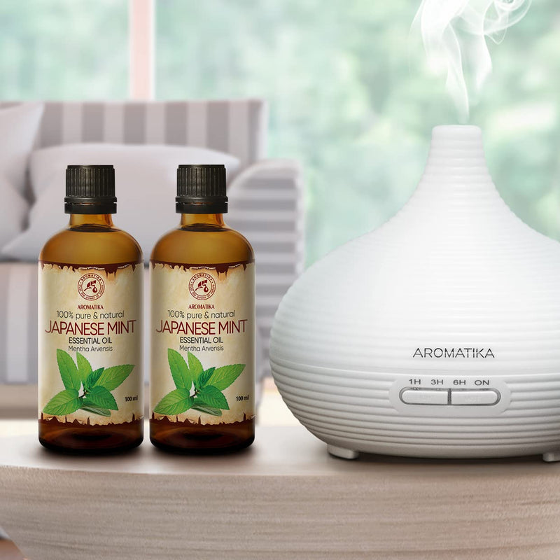 Japanese Mint Oil 2 X 100 Ml - Mentha Arvensis - Aromatherapy Essential Oils For Diffusers And Fragrance Lamps - Mint Oil For Soap Making And Candles - Japanese Mint For Skin & Hair And Room Fragrance - NewNest Australia