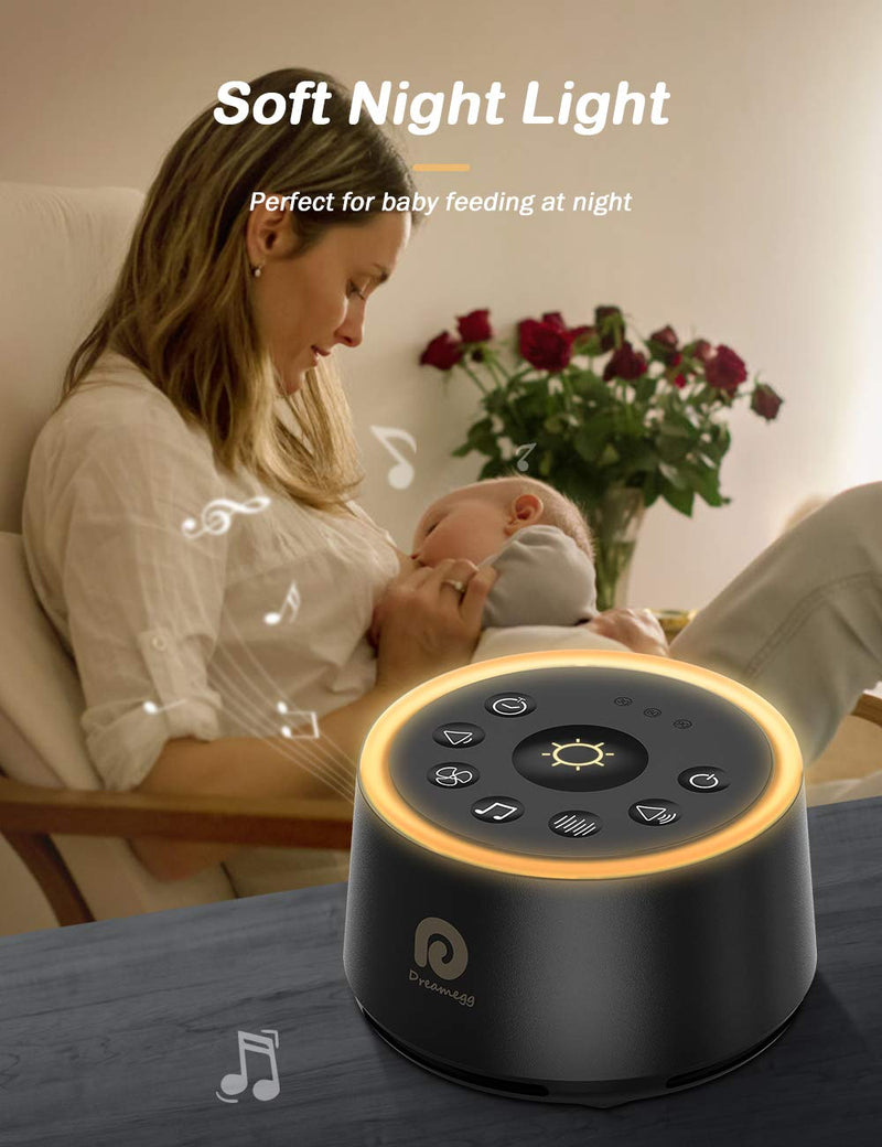 White Noise Machine - Dreamegg Sound Machine for Baby Kid Adult, Noise Machine for Sleeping with 24 Calming Sound, Ambient Nightlight, Continuous or Timer, Loud Sleep Machine for Home Nursery Office - NewNest Australia