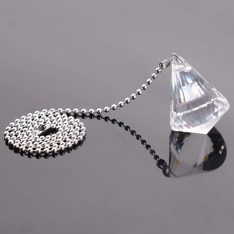 longsheng Clear Crystal Prism Drop Dazzling Crystal Ceiling Fan Pull Chain Pull Chain Extension with Connector for Ceiling Light Fan Set of 4 with Gift Box - NewNest Australia