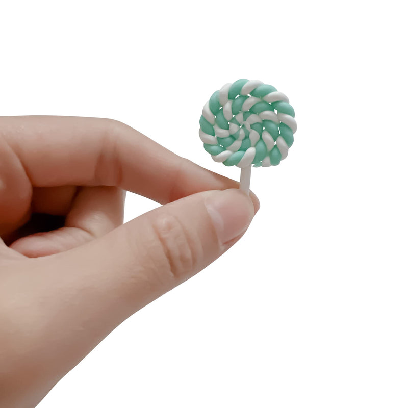 Anrher 100pcs Miniature Candy Lollipop Decor Mixed Polymer Clay Sets for Childs Pretend Kitchen Play Cooking Game DIY Party Doll House Accessory Polymer Clay Foods - NewNest Australia