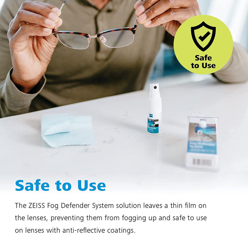 ZEISS Fog Defender System Anti-Fog Spray for Glasses – 1 Spray Bottle and 1 Microfiber Cloth 1 Pack - NewNest Australia