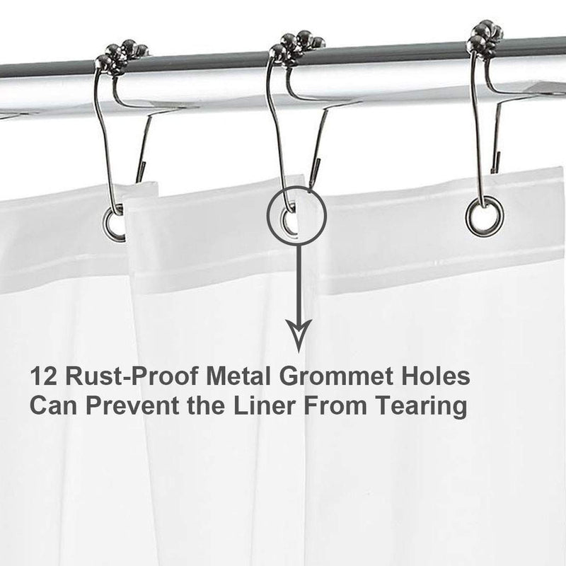 downluxe Frosted Shower Curtain Liner 72x72 - PEVA 3 Gauge Light Weight,Waterproof,Odorless with Rust-Resistant Grommets Holes 1 - NewNest Australia