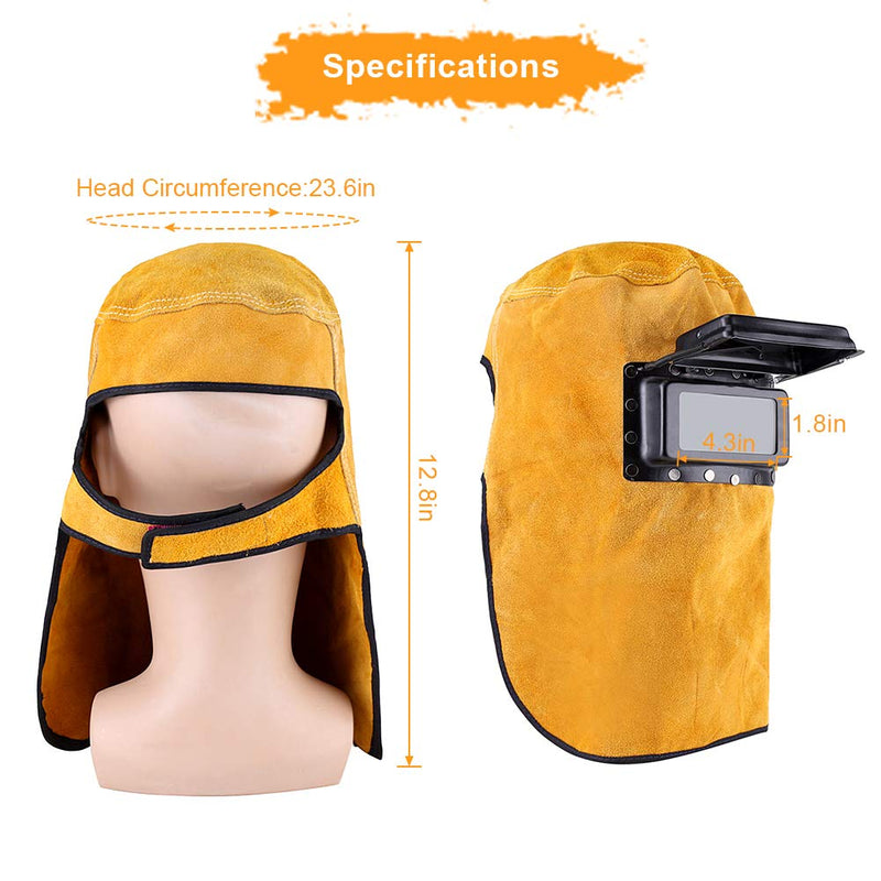 Comfortable Leather Welder Welding Mask Work Cap Hood Helmet Clamshell Welder Helmet Durable Good Quality Heat Resistant Breathable Welding Helmet Protection Mask with Lens - NewNest Australia