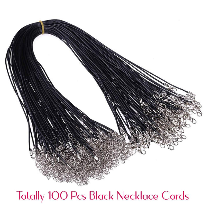 Selizo 100Pcs Necklace Cord for Jewelry Making, Black Waxed Necklace Cord String for Jewelry Necklace Bracelet Making Supplies - NewNest Australia