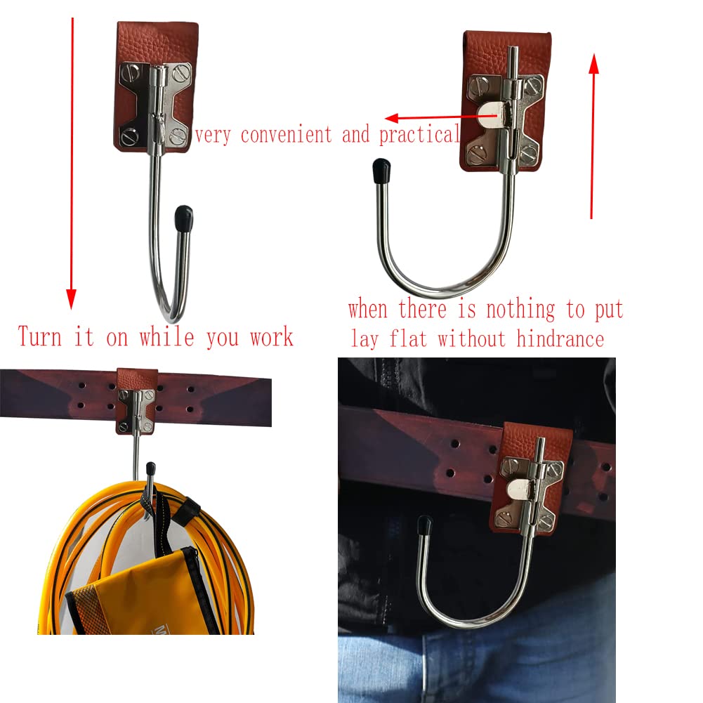Qinwuwu Leather Drill Holder Belt Tool Hook Holster Spider Tool Holster  Hammer Holder 2 Packs
