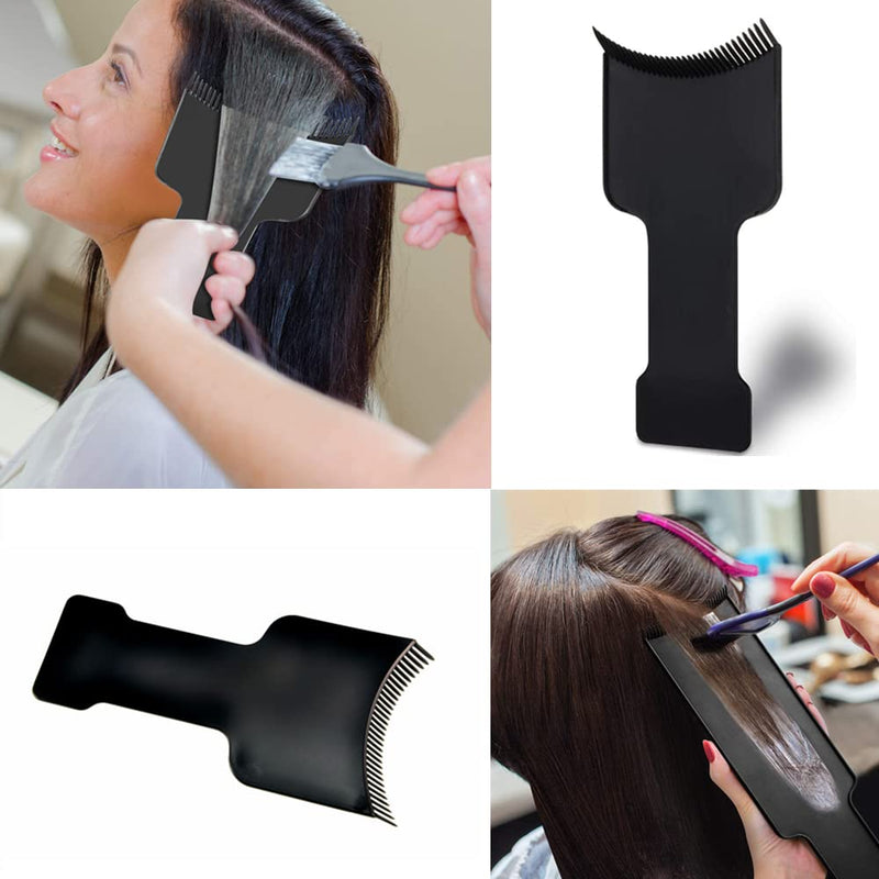 YiFENCHEN 2PCS Hair Dye Board Highlighting Board with Teeth Flat Top Comb Board Balayage Hair Dye Kit for Hair Dye Salon Home Multicolor Hair Coloring, Black - NewNest Australia
