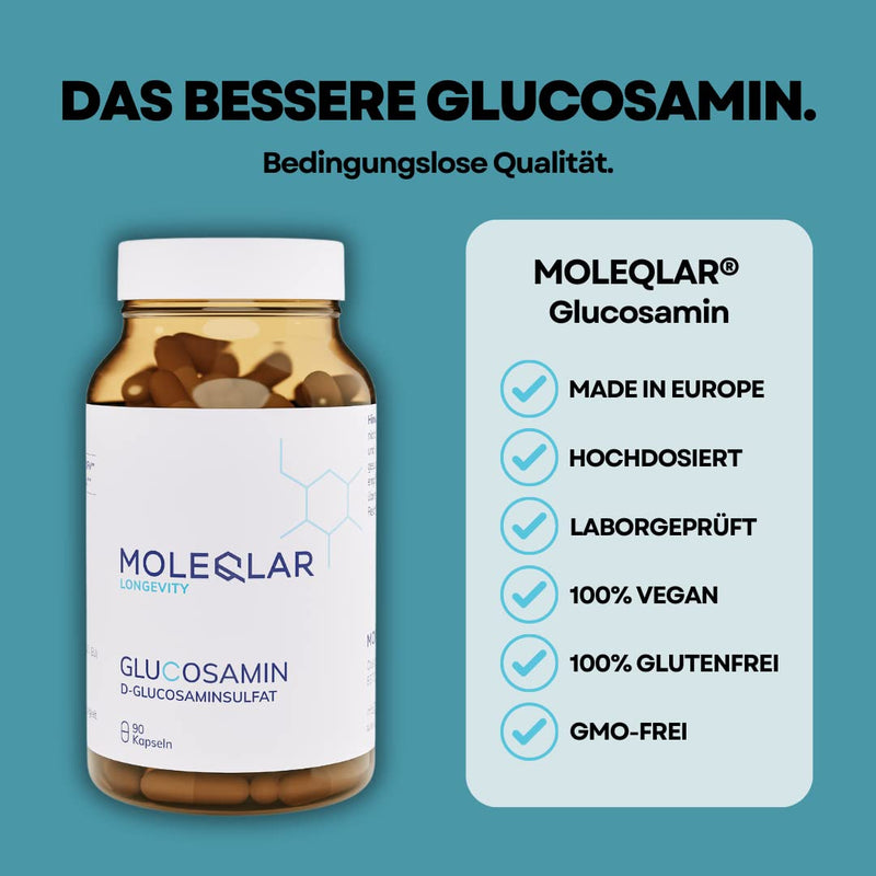 Moleqlar Glucosamine Capsules High Dose 850 Mg Per Serving Storage Pack With 90 Vegan Premium Capsules Pure Bioavailable Glucosamine Sulphate Laboratory Tested In Germany Gluten-Free & Vegan - NewNest Australia