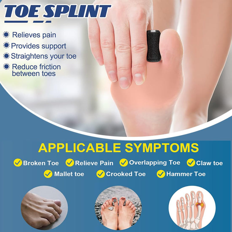 Toe Splint of Broken Toe Toe Straightener Toe Straightener for Aligning and Supporting Toes for Hammer Toes Bent Toes 2Pcs - NewNest Australia
