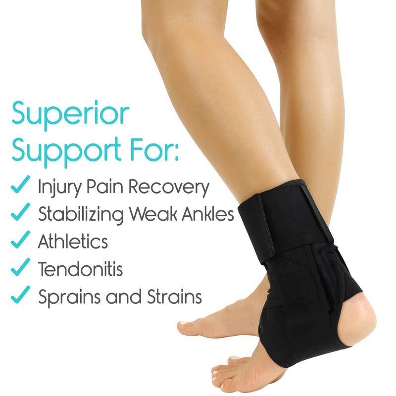Vive Lace Up Ankle Brace - Men, Women Foot Support Stabilizer Compression Sleeve - Sprained Adjustable Leg Splint - Sprain Rolled Immobilizer Wrap Guard for Running, Volleyball, Basketball, Soccer (S) Small (Pack of 1) - NewNest Australia