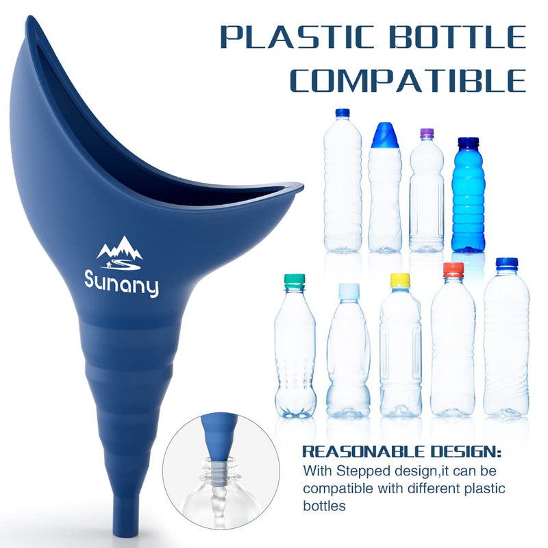 Female Urination Device, Female Urinal Silicone Funnel Urine Cups Portable Urinal for Women Standing Up to Pee Funnel Reusable Women Pee Funnel, Outdoor, Activities, Camping Blue - NewNest Australia