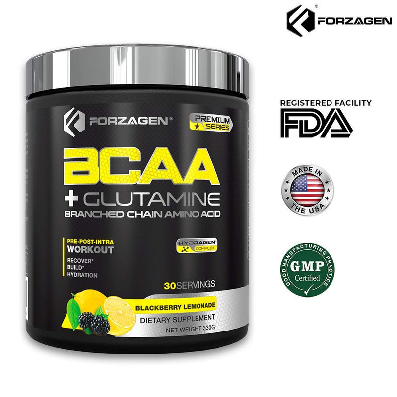 Forzagen BCAA Powder with Glutamine 30 Servings, Branched Chain Amino Acid Powder, Recovery Post Workout, Build, Hydration Available 4 Flavors (BlackBerry Lemonade) Blackberry Lemonade - NewNest Australia