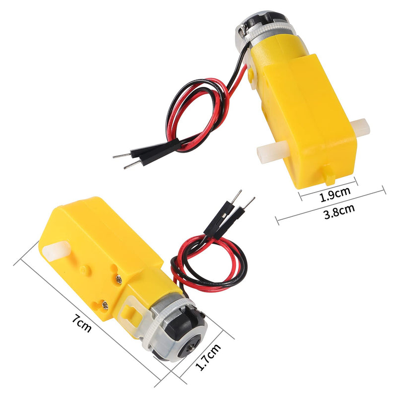 Dorhea 6PCS DC Electric Gear Motor TT DC 3V-6V Prewired Gear Motor Dual Shaft Intelligent Car Chassis for DIY Smart Car Robot Aircraft Toys/Robotic Body/Four-Wheel Drive Toy Car 6pcs Prewired - NewNest Australia