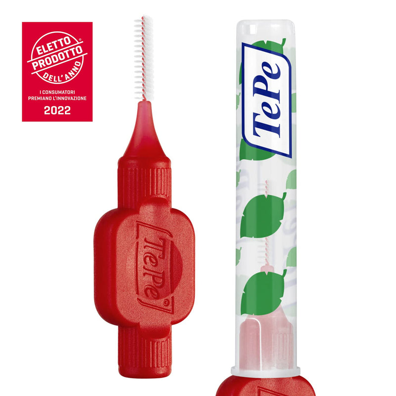 TePe Original Interdental Brushes - Easy to clean between teeth - 1 x 8 brushes - Diameter 0.5 mm - Red Rossa 8 pieces (pack of 1) One size - NewNest Australia