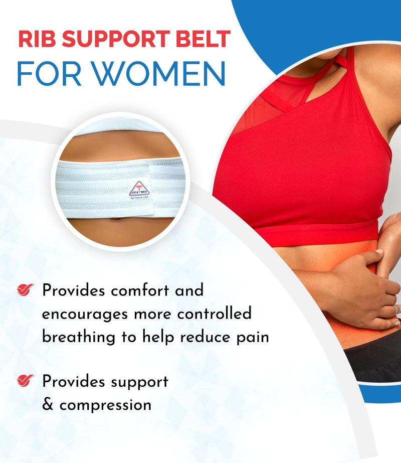 ITA-MED Breathable Elastic Rib Brace, Best Rib Belt for Women, Compression Rib Support Wrap/Binder for Broken, Cracked, Dislocated & Fractured Ribs, Made In USA, XX-Large 2X-Large - NewNest Australia