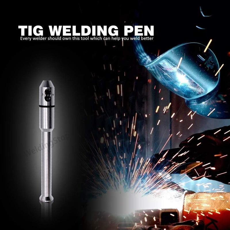 TIG Pen Finger Feeder Welding Rod Holder 1.0-3.2mm (1/32''-1/8'') Welding Wire Pencil Filler TIG-Pen Welding Feed Stick Holder Weld Filler Metal Tool Welder Accessories (Silver TIG-PEN PK-1) - NewNest Australia