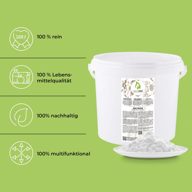 Baking soda powder - 5000 g/baking powder E 500ii | Premium Quality | Ecological sodium carbonate/high purity food grade | GreatVita, around 5.00 kg (pack of 1) - NewNest Australia