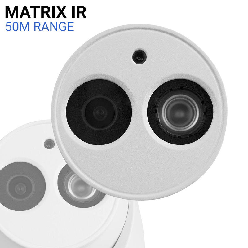 R-Tech 2MP 4-in-1 AHD/CVI/TVI/Analog Outdoor/Indoor Turret Dome Camera with Matrix IR Night Vision – 2.8mm Fixed Lens – White - NewNest Australia