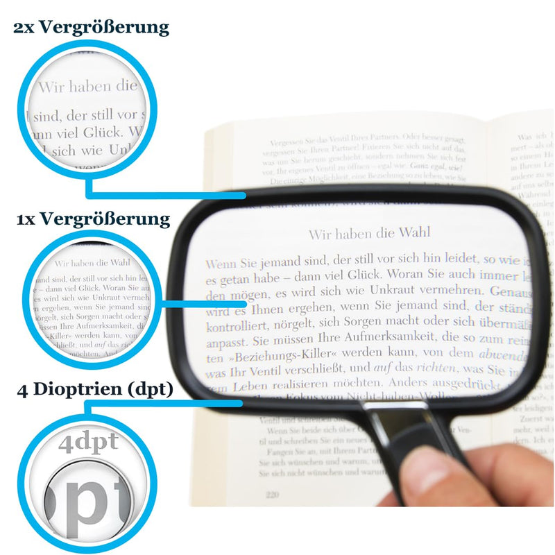 Easy Magnifier Large Magnifying Glass Double With Led Light, Reading Magnifier, Illuminated Magnifying Glass For Reading, Hand Magnifying Glass As Reading Aid And Gift For Seniors - NewNest Australia