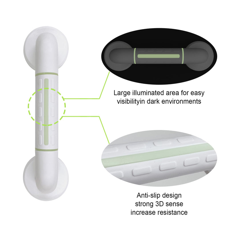 Bathroom Grab Rail Shower Safety Handle with Anti-Slip Grip Support Handles for Elderly Hand Rail for Shower, Bath Grab Handle Non Skid for Bathtub,Toilet,Bathroom, Stairway, White 30cm - NewNest Australia