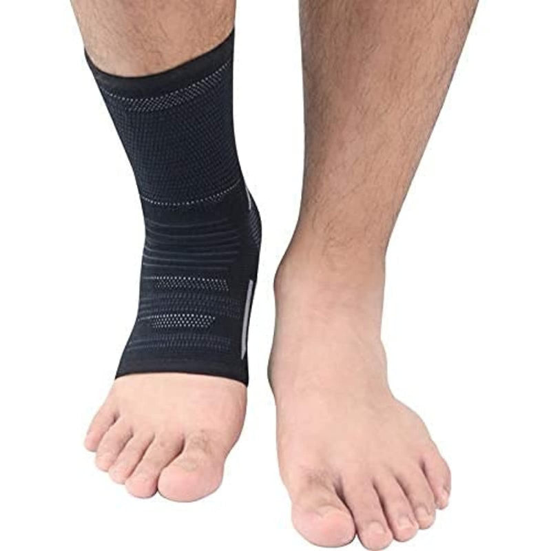 VITTO Ankle Support for Sprained Ankle, Arthritis, Joint Pain, Strains, Ankle Injury, Recovery, Rehab, Sports, Basketball - Multi Zone Compression Sleeve (M, Black + Grey) M (Pack of 1) - NewNest Australia