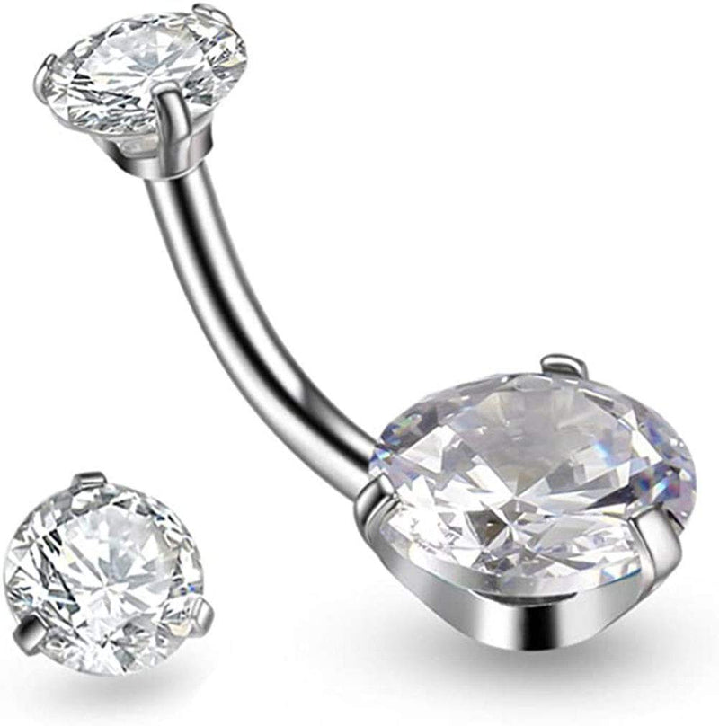 Jconly Belly Piercing Kit - 14G Belly Button Ring with 316L Steel Piercing Needles and Piercing Clamp Belly Kit - NewNest Australia