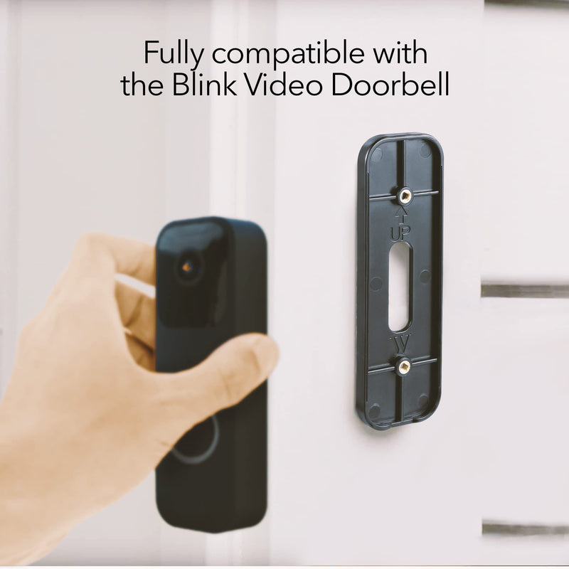 Wasserstein No-Drill Mount Compatible with Blink Video Doorbell - Wall Mount/Mounting Bracket for Blink Security Wireless System (Black) - NewNest Australia
