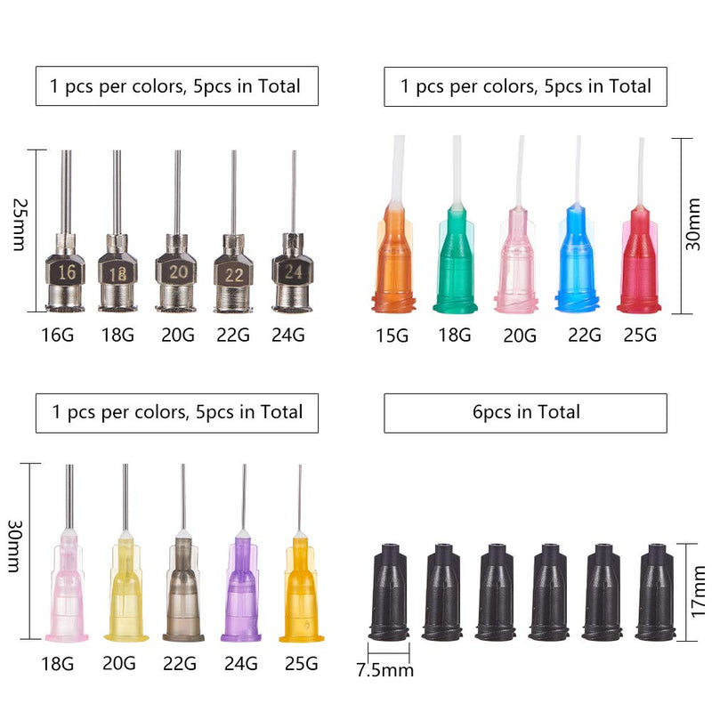 BENECREAT 6 Packs 1oz DIY Precision Tip Applicator Bottles 15PCS Stainless Steel PP Blunt Needle Tips, 6PCS Stoppers, 2PCS Syringe for Quiling Glue Work 1 Ounce 10 Bottles & 15 Needle Tips - 1 Ounce - NewNest Australia