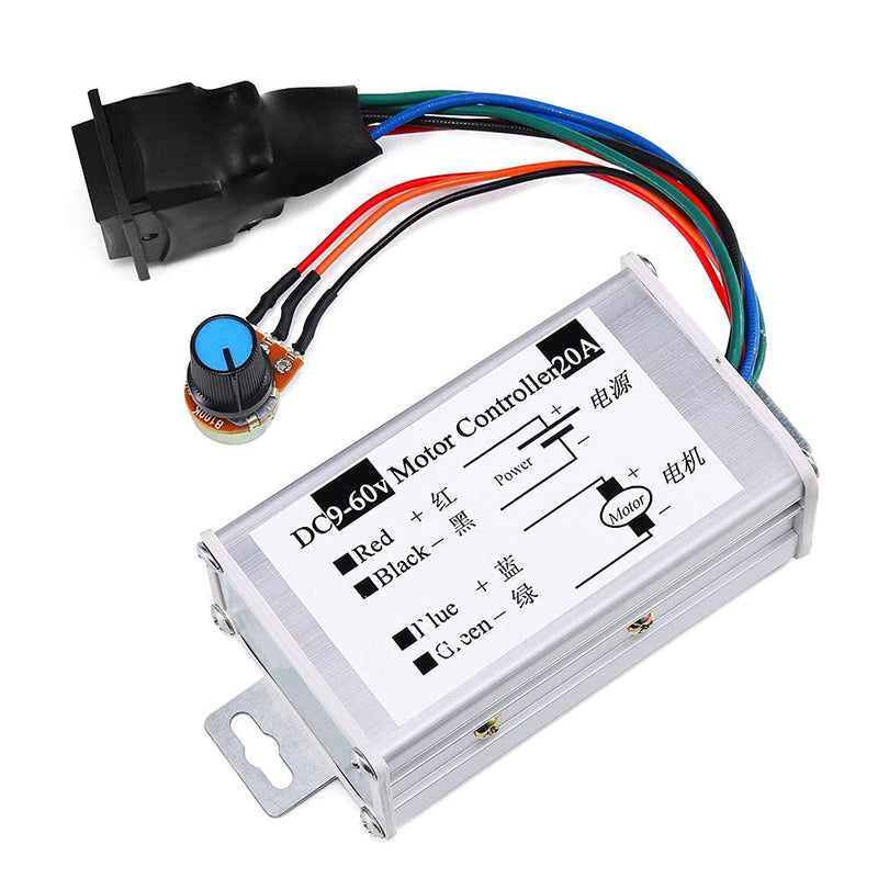 PWM DC Motor Speed Controller,Brush Motor Driver Controls Module DC 9V-60V 12V 24V 36V 48V 60V Motor Pulse Width Modulator Regulator 20A 1200W PWM Monitor Dimmer Governor with Switch & Knob 20 Amp Without - NewNest Australia