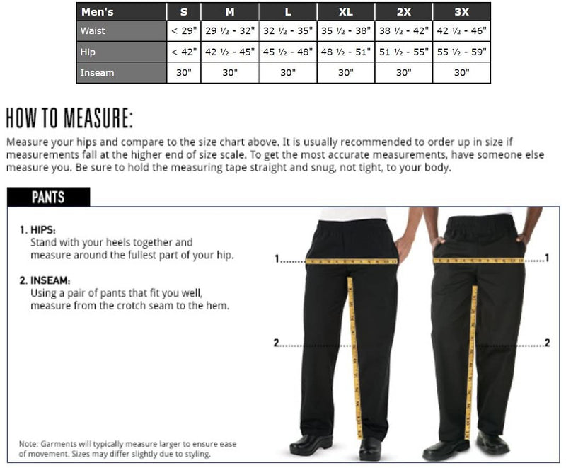 CHEF 360 Men's 7-Pocket Bon Appétit Print Stretch Jogger Chef Pant (S-3X) Small - NewNest Australia