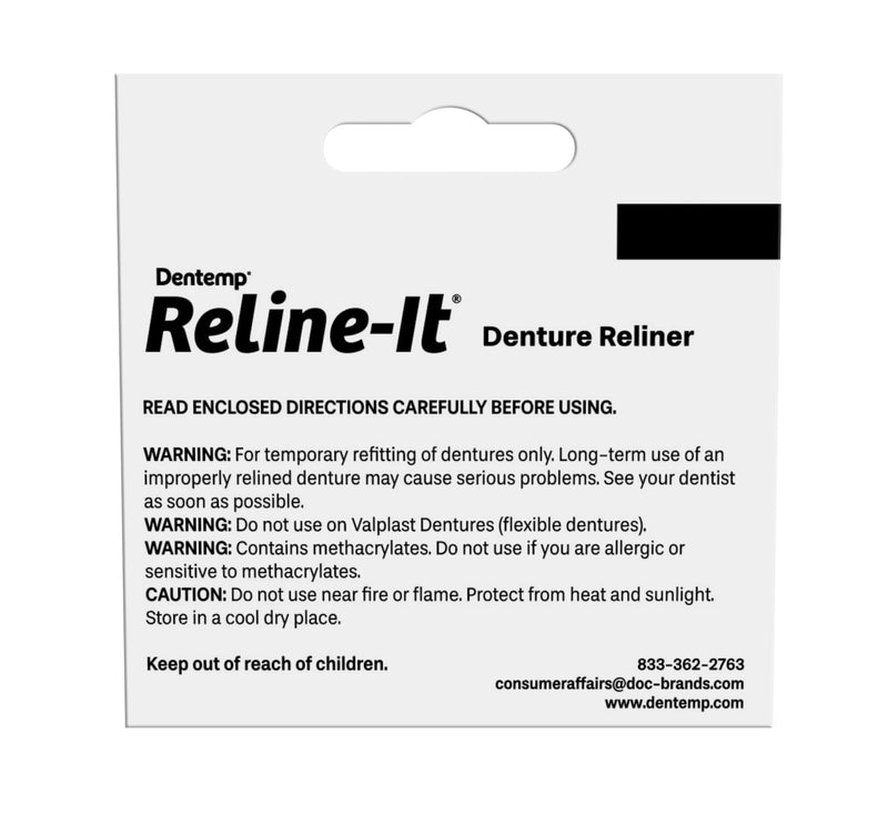 Dentemp Denture Set - Advanced Formula Reline It Denture Reliner (1 piece) - Denture set for retrofitting and tightening dentures, for both upper and lower dentures - NewNest Australia